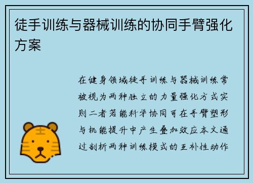 徒手训练与器械训练的协同手臂强化方案